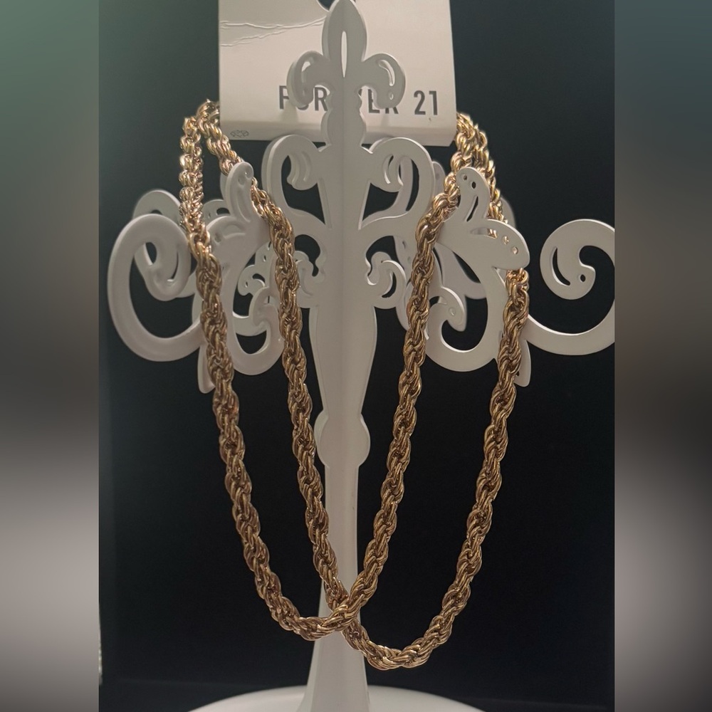 Forever 21 Double Gold Rope Chain Necklace - Picture 2 of 2